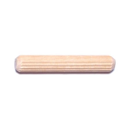 Midwest Fastener 1/4" x 1-1/2" Birch Wood Fluted Dowel Pins 100PK 08897